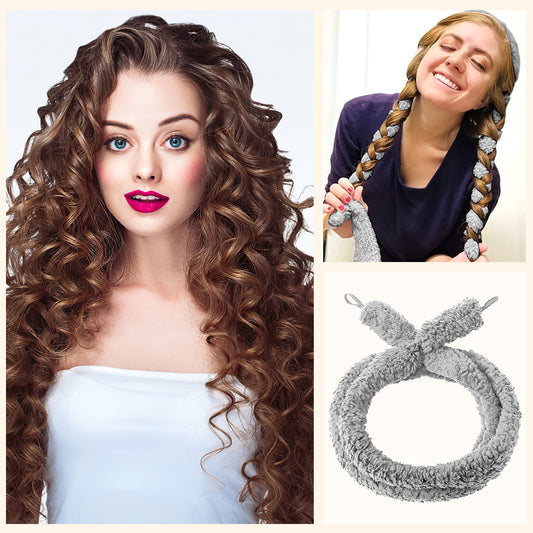 Satin Heatless Hair Curler, Lazy Natural Soft Wave DIY Heatless Curls for Sleep in Overnight, for All Hair Types